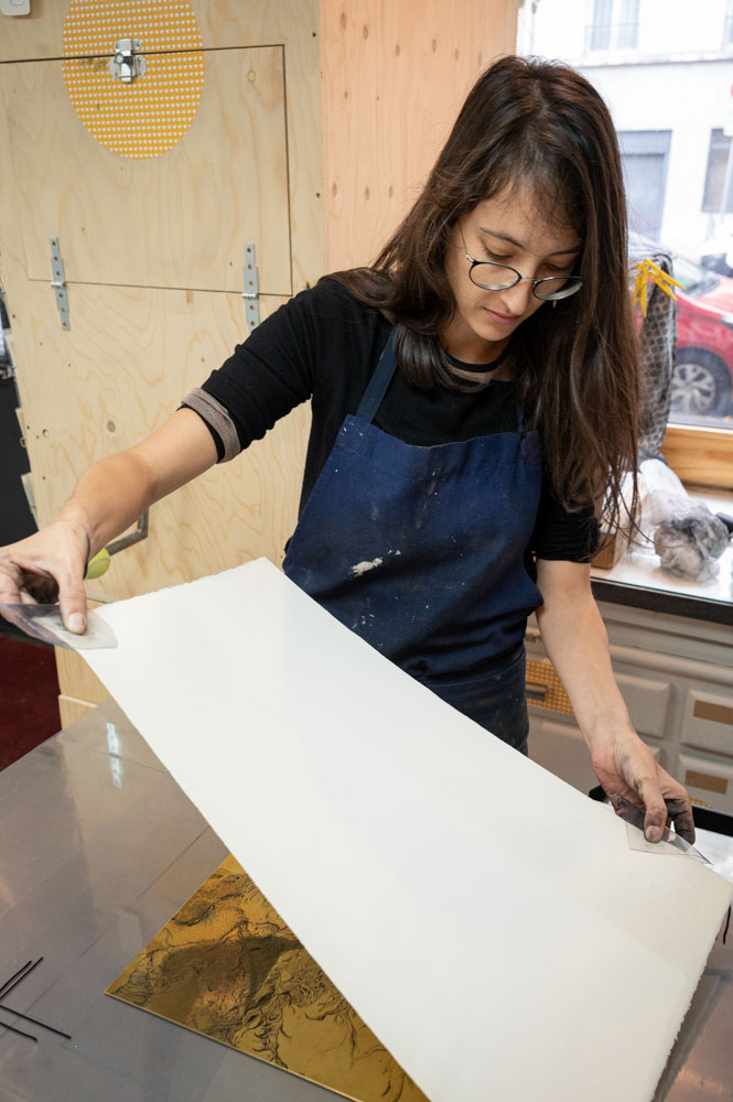 Photo d'artisanat, Kim Coz, gravur à l'eau forte