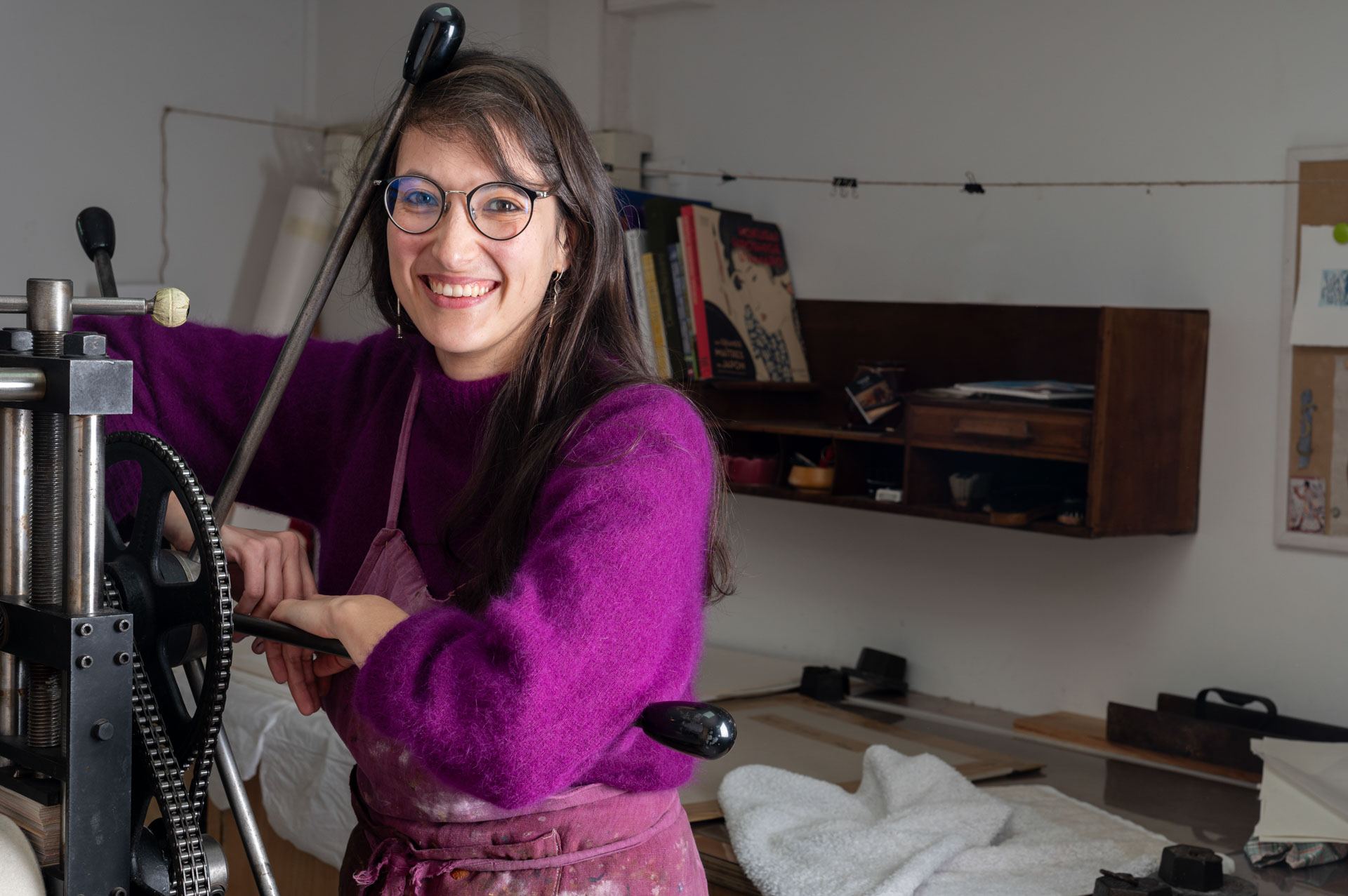 Photo dde portrait de Kim Coz, gravur à l'eau forte